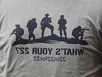 印有5名士兵的t恤上的图案和文字“What's Your 22”? 22 in22for22